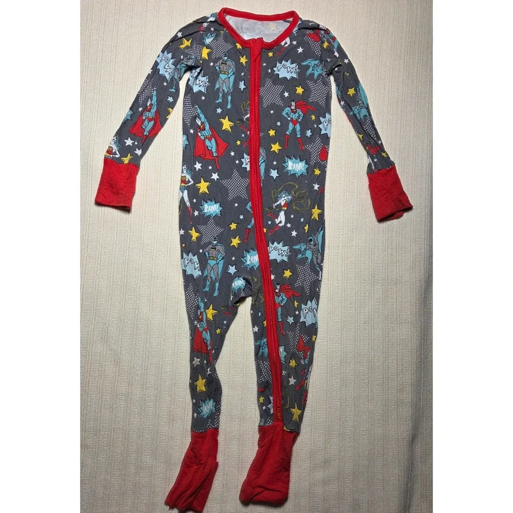 Little Sleepies Justice League Bamboo Zippy Pajamas 12-18 Months Unisex